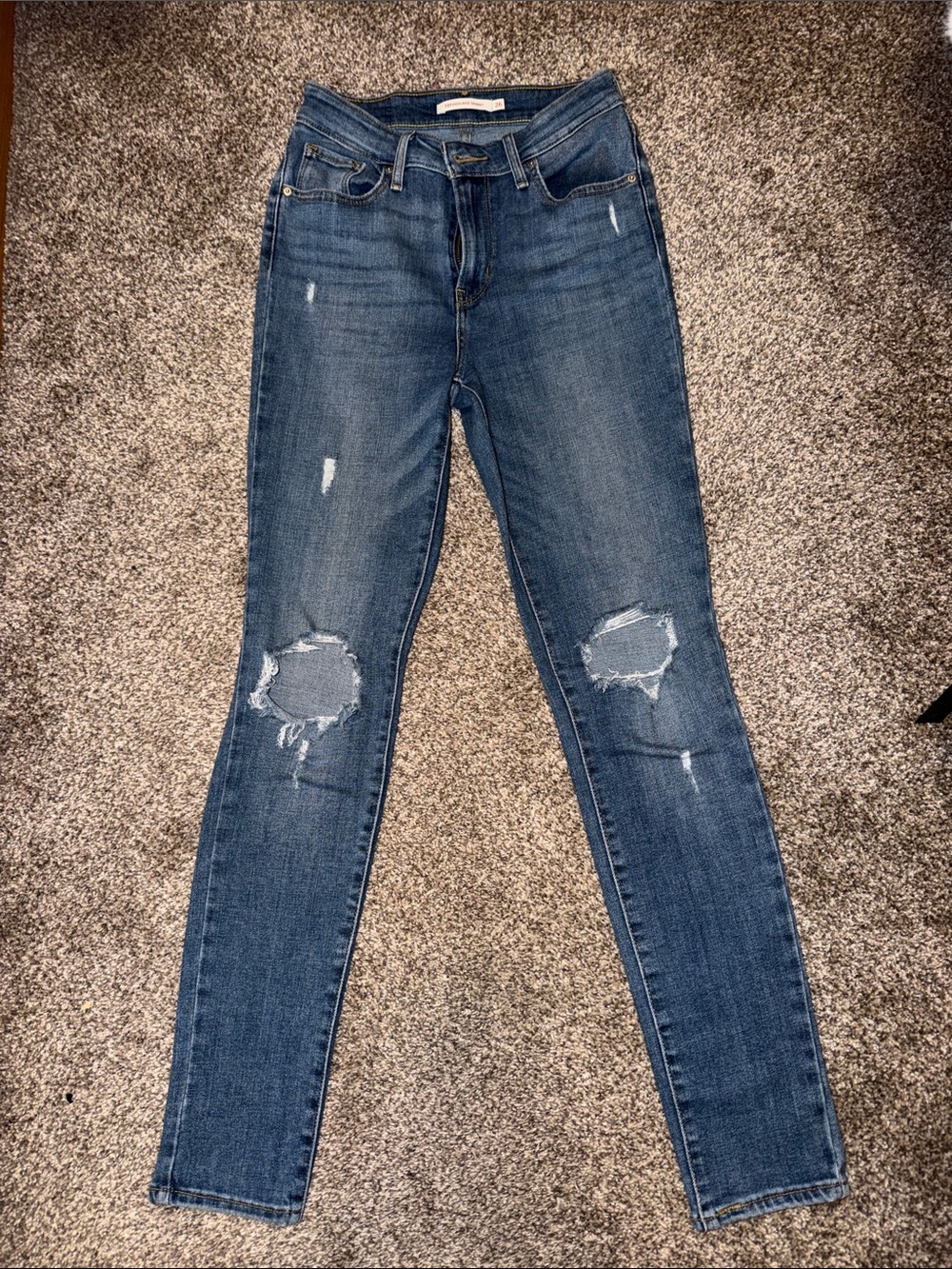 Levi's 721 High Rise Distressed Skinny Jeans - 26/30